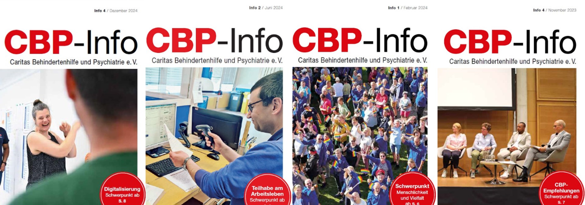 Titelbilder der CBP-Info, das Vereinsmagazin des CBP