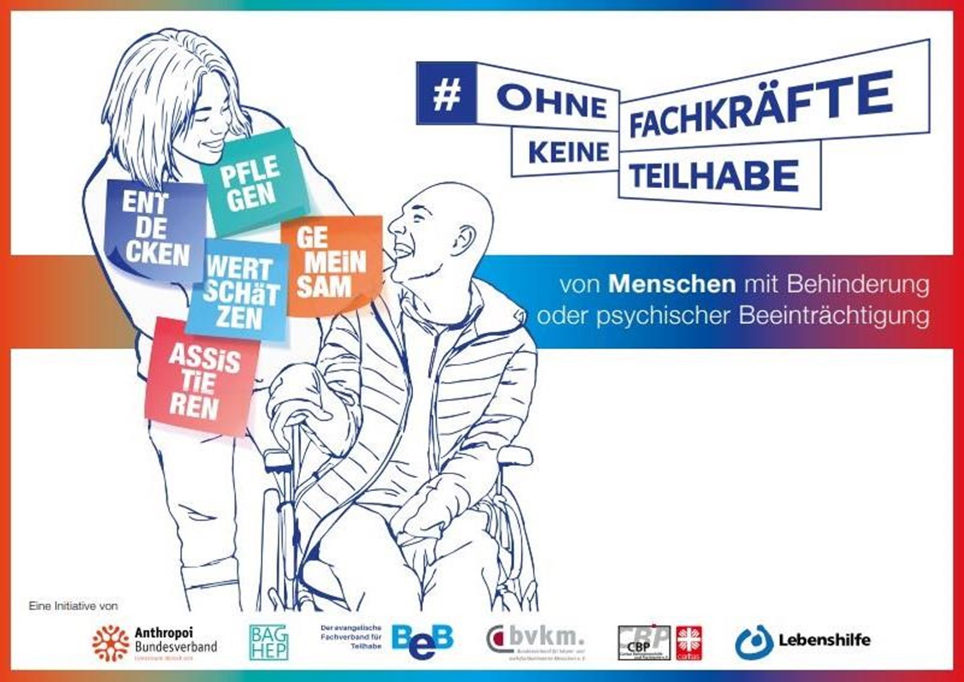 Plakat Aktionswoche #OhneFachkräftekeineTeilhabe